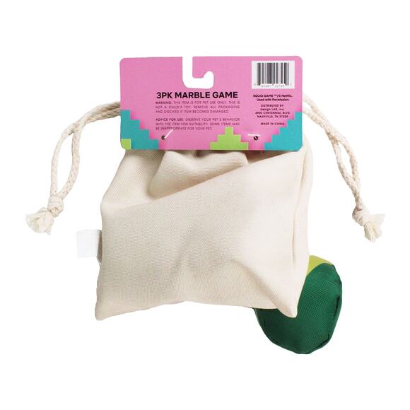 Squid Game 3 Pack of Marble Game Dog Toys Squeaky Plush Toss Shake - Picture 3 of 3